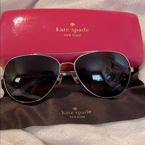 Kate Spade Silver Aviator Polarized Sunglasses